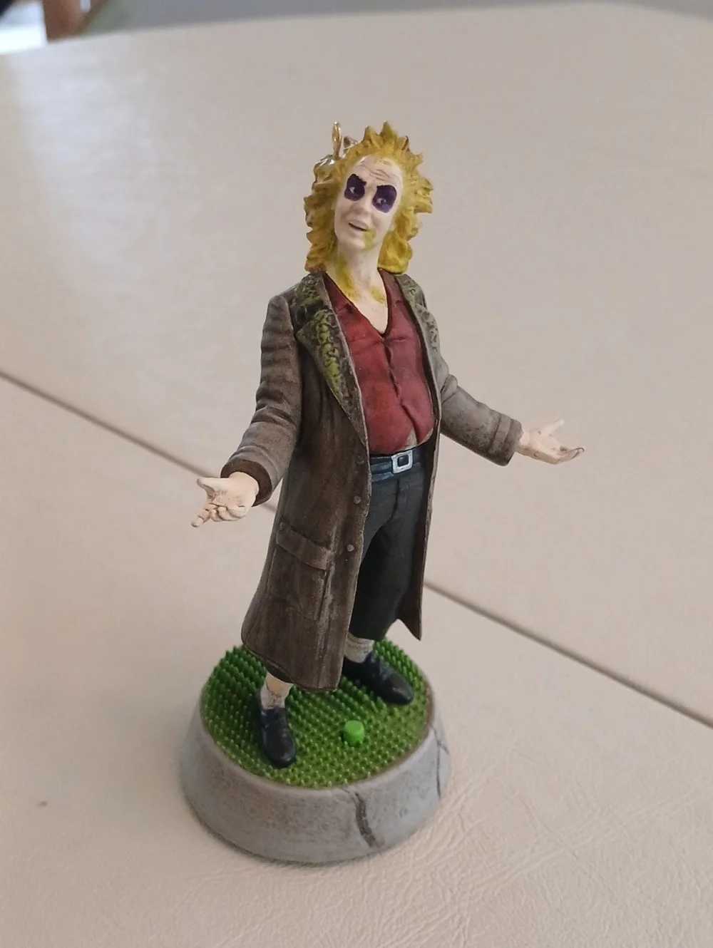 Beetlejuice Collectible Figurine - Yellow Hair, Brown Coat, Red Shirt
